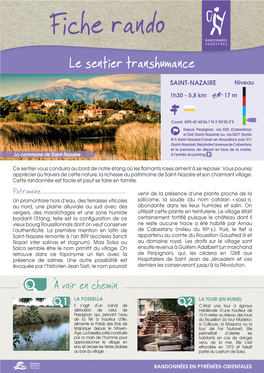 Le Sentier Transhumance SAINT-NAZAIRE Niveau