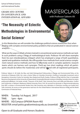 'The Necessity of Eclectic Methodologies in Environmental Social
