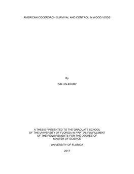 University of Florida Thesis Or Dissertation Formatting