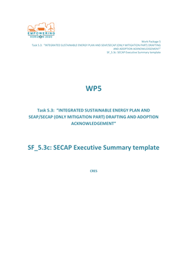 SF 5.3C: SECAP Executive Summary Template