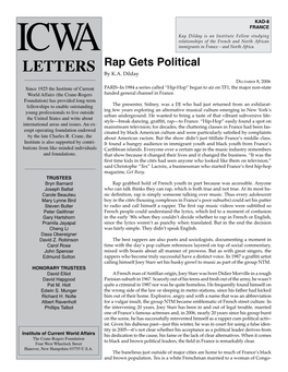 Rap Gets Political Letters by K.A