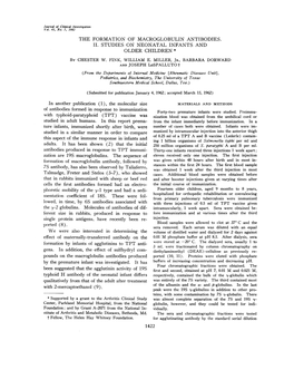 The Formation of Macroglobulin Antibodies. Ii