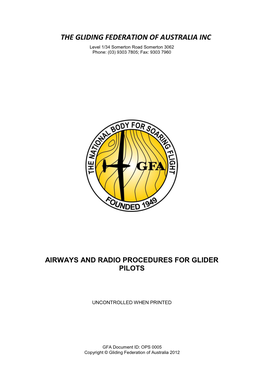 Airways and Radio Procedures for Glider Pilots