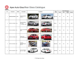 P.1/38 Apex Auto Glass Audi 4D Sedan A7 7 AD-RW-O-0125X2HA A7 RW/XH 1195 875 810 1345 2017