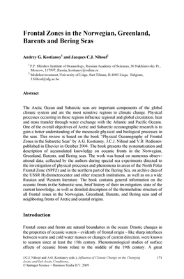 Frontal Zones in the Norwegian, Greenland, Barents and Bering Seas