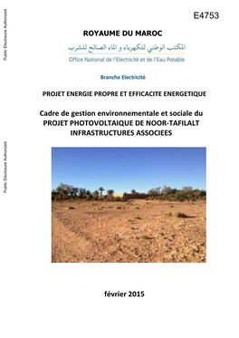 Royaume Du Maroc Projet Energie