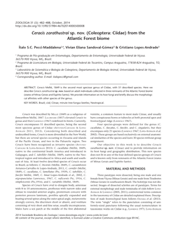 Ceracis Zarathustrai Sp. Nov. (Coleoptera: Ciidae) from the Atlantic Forest Biome