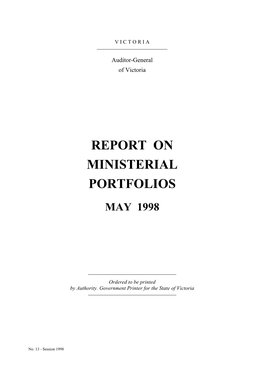 Report on Ministerial Portfolios May 1998