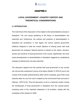 Chapter 2 Local Government: Country Context And