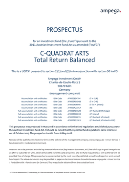 PROSPECTUS C-QUADRAT ARTS Total Return Balanced