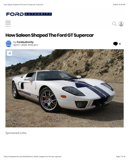 How Saleen Shaped the Ford GT Supercar: Exclusive 4/8/20, 8:29 AM