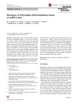 Phylogeny of Polycladida (Platyhelminthes) Based on Mtdna Data