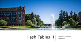 Hash Tables II Parallelism Announcements