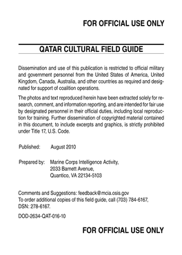 Qatar Cultural Field Guide