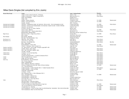 Miles Davis Singles (List Compiled by Eric Jooris)