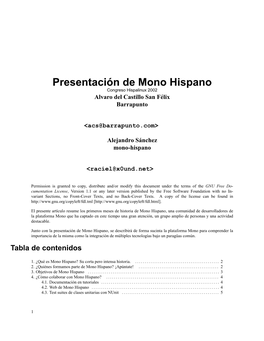 Presentación De Mono Hispano Congreso Hispalinux 2002 Alvaro Del Castillo San Félix Barrapunto