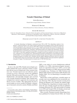 Tornado Climatology of Finland