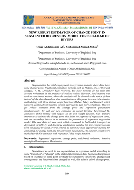 New Robust Estimator of Change Point in Segmented Regression Model for Bed-Load of Rivers