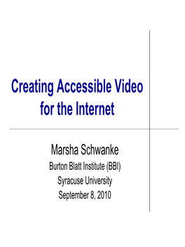 Creating Accessible Videos for Websites