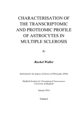 Characterising the Transcriptomic And