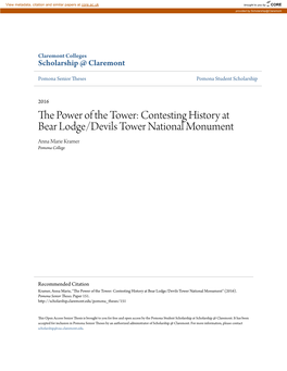 Contesting History at Bear Lodge/Devils Tower National Monument Anna Marie Kramer Pomona College