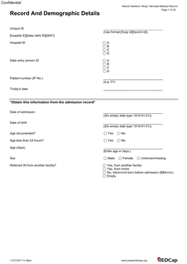 Record and Demographic Details