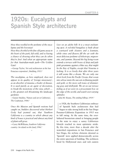 Chapter 6: 1920S: Eucalypts and Spanish Style Architecture