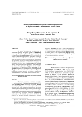 Demographics and Spatial Pattern on Three Populations of Myrtaceae in the Ombrophilous Mixed Forest