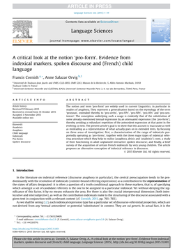 A Critical Look at the Notion `Pro-Form'. Evidence from Indexical Markers