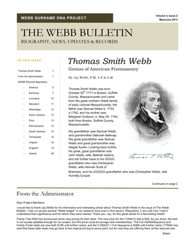 The Webb Bulletin Biography, News, Updates & Records