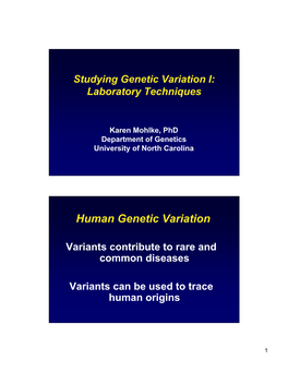 Human Genetic Variation