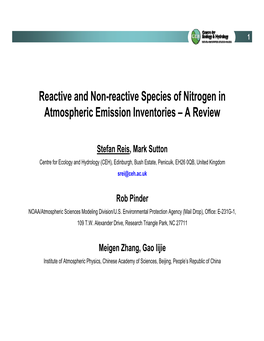 Reactive and Non-Reactive Species of Nitrogen in Atmospheric Emission Inventories – a Review