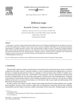 Diffusion Maps