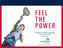 THE ROYAL LAHAINA CHALLENGER a USTA Pro Circuit Event Presented By