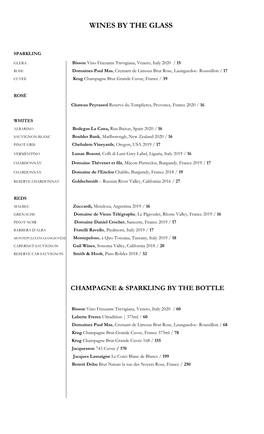 Wines by the Glass