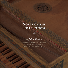 Notes on the Instruments