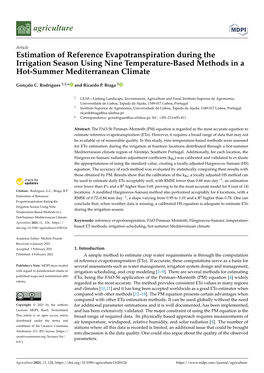 Estimation of Reference Evapotranspiration During the Irrigation Season Using Nine Temperature-Based Methods in a Hot-Summer Mediterranean Climate