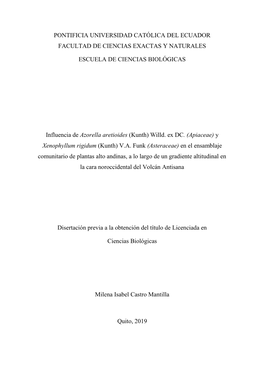 Pontificia Universidad Católica Del Ecuador Facultad De Ciencias Exactas Y Naturales