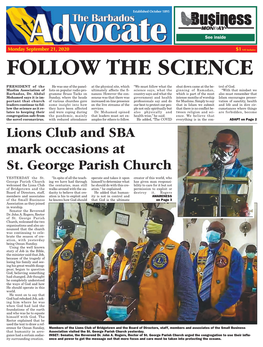 Lions Club and SBA Mark Occasions at St. George Parish Church YESTERDAY the St