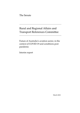 The Future of Australia's Aviation Sector, in the Context of COVID-19 And