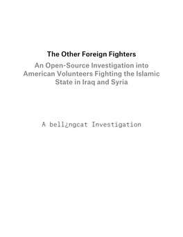 The Other Foreign Fighters an Open-Source Investigation Into American Volunteers Fighting the Islamic State in Iraq and Syria
