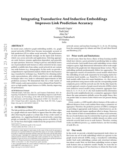 Integrating Transductive and Inductive Embeddings Improves Link