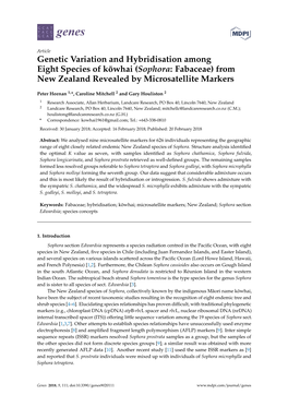 Genetic Variation and Hybridisation Among Eight Species of Kōwhai (Sophora: Fabaceae) from New Zealand Revealed by Microsatelli