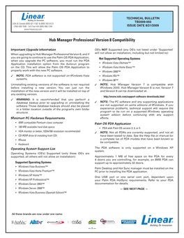 Hub Manager Professional Version 8 Compatibility