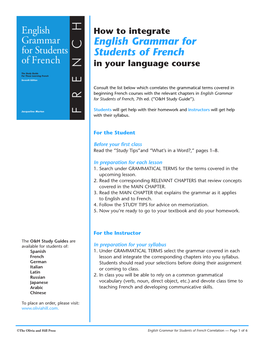 English Grammar for Students of French in Your Language Course