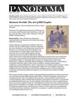 Between Worlds: the Art of Bill Traylor, by Leslie Umberger, Panorama: Journal of the Association of Historians of American Art 6, No