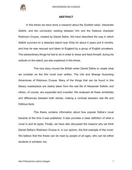 ABSTRACT in This Thesis We Have Done a Research About the Scottish