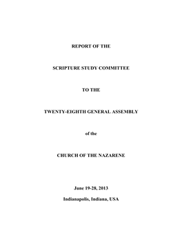 Report of the Scripture Study Committee