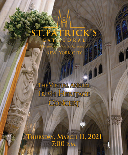 Thursday, March 11, 2021 7:00 P.M. Irish Heritage Concert