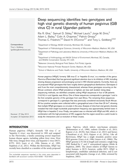 GB Virus C) in Rural Ugandan Patients